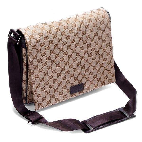 1:1 Gucci 146236 Men's Medium Messenger Bag-Coffee Fabric